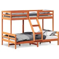 vidaXL Stapelbed massief grenenhout wasbruin 80x200/120x200 cm