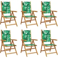 vidaXL Tuinstoelen 6 st verstelbaar massief hout en stof groen