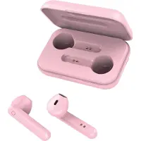 Forever Wireless In-Ear oordopjes, in-ear headset met oplaadbare case en microfoon, compatibel met smartphones, kleur: roze