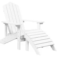 Syfax Tuinstoel Adirondack met voetenbank HDPE wit