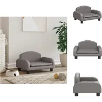 vidaXL Hondenbed, grijs, 50x40x30 cm, kunstleer - Hondenbedden