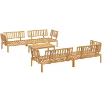 vidaXL 5-delige Loungeset pallet massief acaciahout