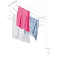Kadax Plafondwasdroger, wasdroger voor het plafond met 5 stangen, wanddroger met stalen spijlen, plafonddroger, draagvermogen tot 10 kg (wit/130 cm)