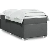 vidaXL Boxspring met matras stof donkergrijs 90x190 cm