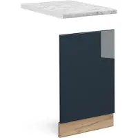Vicco Fame-Line Keukenkasten – 45 cm, WB Marmer Donkerblauw hoogglans