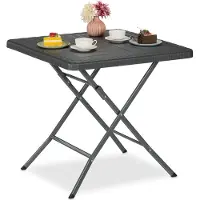Relaxdays tuintafel met houtlook, grijs