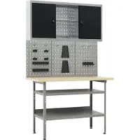Syfax Werkbank met drie wandpanelen en een kast