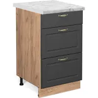 Vicco Fame-Line Keukenonderkast – 50 cm, WB Marmer Antraciet-goud