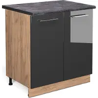 Vicco Fame-Line Keukenonderkast – 80 cm met legplank, WB Antraciet Antraciet Hoogglans