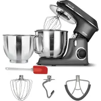 MPM Planetaire Keukenmachine met Accessoires - Keukenmixer met Twee Mengkommen van 7L - Keukenrobot - 2600W - Antraciet