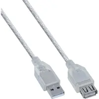 InLine USB 2.0 kabel, transparant, A M/V, 5m