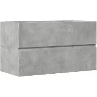 vidaXL Wastafelkast 90x38,5x45 cm spaanplaat betongrijs