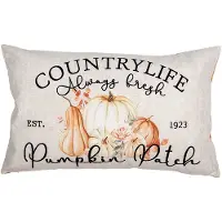 Clayre & Eef Kussenhoes 30x50 cm Beige Polyester Pompoen Sierkussenhoes Beige Sierkussenhoes