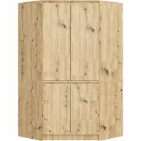 3Xeliving Hoekkast S100 / Kleidingkast met 4 Deuren / Furniture Factory / Artisan Eik / 100 x 180 x 50 cm