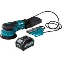 Makita Slijpmachine + polijstmachine, BO 003 CGM1 Accuschuurmachine 40 V max. 125 mm 3,0 mm slag Borstelloos + 1x oplaadbare accu 4,0 Ah. (Excentrische schuurmachine)