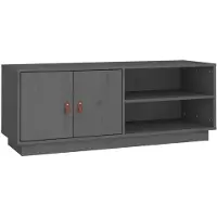 Syfax Tv-meubel 105x34x40 cm massief grenenhout grijs