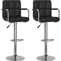 vidaXL Barstoelen 2 st kunstleer zwart