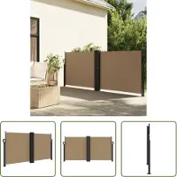 The Living Store Privacy Scherm - Windscherm - Windscherm uittrekbaar 120x1000 cm taupe - Balkon Scherm - Terras Scherm - Buiten Scherm