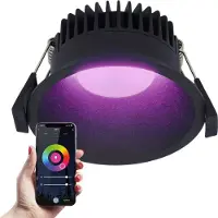 HOFTRONIC™ Finn Smart LED inbouwspot - 10 Watt - Plafondspot - RGBWW - WiFi + Bluetooth - 630 Lumen - Binnen & buiten - Verzonken spot - Amazon Alexa + Google As