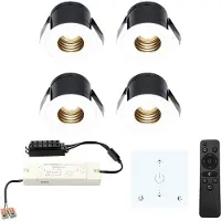 HOFTRONIC™ 4x Betty witte LED Inbouwspots complete set met muurdimmer - 12V - 3 Watt - Veranda verlichting - voor buiten - 2700K warm wit