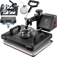 Vevor Heat Press Machine 1050W Sublimatie Printer 38,5 x 29,5 x 35,5 cm Transferpers 5 in 1 met Digitale Praktische Controller