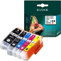 Evoke Set van 5 inktpatronen Epson T2621 + T2631 + T2632 + T2633 + T2634 XL , 22 ml en 900 pagina's zwart , 13 ml en 930 pagina's per kleur , compatibel met XP510 XP520 XP600 XP605 XP610 XP615 XP610 X