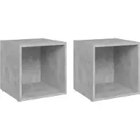 Syfax Tv-meubelen 2 st 37x35x37 cm bewerkt hout betongrijs