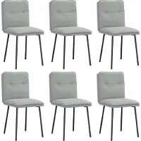 Syfax Eetkamerstoelen 6 st fluweel lichtgrijs
