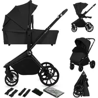 Lionelo Mika Plus - Kinderwagen 2in1 - XXL SET - Veelzijdig en jaarrond - Grote wielen - tot 22kg - Bediening met een hand - Voor alle soorten terrein - Accessoireset
