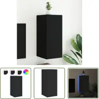 The Living Store - Tv-wandmeubel - met - LED-verlichting - 30,5x35x70 - cm - zwart