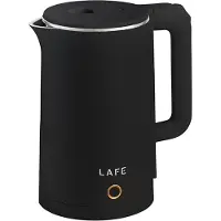 Lafe Moderne Dubbelwandige Elektrische waterkoker Met Cool Touch Handvat Zwart 1,8L 1800W