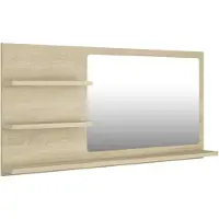 Syfax Badkamerspiegel 90x10,5x45 cm bewerkt hout sonoma eikenkleurig