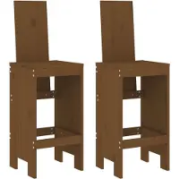 Syfax Barkrukken 2 st 40x42x120 cm massief grenenhout honingbruin