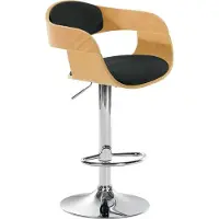 CLP Kingston Barkruk - Met rugleuning - Armleuning - Voetsteun - Frame Chroom - natura/zwart