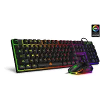 Connect IT CKM-3200-CS, bekabelde muis, USB-aansluiting, membraantoetsen, RGB-LED-verlichting, zwart, muis meegeleverd