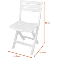 Spetebo Klapsstoel van stevig kunststof - wit - 042980650