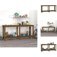 vidaXL Werkbank, honingbruin, 180x50x80 cm, massief grenenhout - Werkbanken