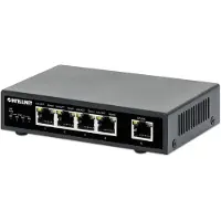Intellinet 5-Port Gigabit Ethernet PoE+ Switch. Four PSE PoE Ports. IEEE 802.3at/af (PoE+/PoE) Compliant. PoE Power Budget up to 62 W. Desktop Format