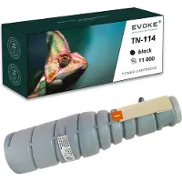 Evoke Tonercartridge printer Konica Minolta TN114 zwart , 11000 pagina's , 8937784 TN114 , compatibel met Ineo 213 Ineo 163 Bizhub 162 Bizhub 210 DI 152 DI 2011 DI 351