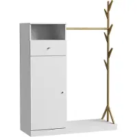 Vicco Liria Kledingkast – 100 x 145 cm met lade Wit/bamboe
