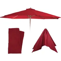 Mendler Vervangende hoes voor parasol Florida, parasolhoes Vervangende hoes, Ø 3,5 m Polyester 8 baleinen ~ bordeauxrood