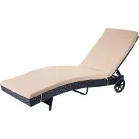 MCW Ligstoel -D80, tuinligstoel Relax ligstoel, poly rotan ~ antraciet, beige kussens