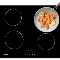 CIARRA VM4BIH-D - Inbouw inductiekookplaat 60 cm - 4 zones Inductie Kookplaat, Auto uitschakeling Kinderslot 6000 W