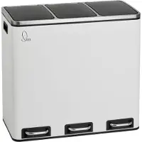 SVITA TM3X18 Prullenbak 54L - afvalbak afvalscheiding wit