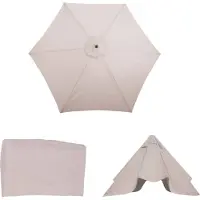 Mendler Vervangende hoes voor parasol Florida, parasolhoes Vervangende hoes, Ø 3 m polyester 6 baleinen ~ crème