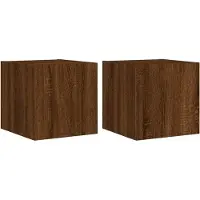 Sonstiges Tv-wandmeubelen met LED 2 st 30,5x35x30 cm bruin eikenkleur