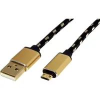 Roline Easy-USB Micro B naar USB-A snellaadkabel - USB2.0 - tot 3A - 0,80 meter