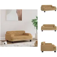 vidaXL Hondenbed bruin, 70x45x30 cm, fluweel - Hondenbedden