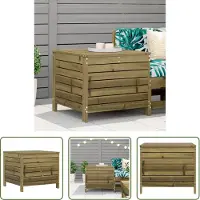 The Living Store Buiten Bank - Tuin Bank - Tuinvoetenbank 62x63,5x53,5 cm geïmpregneerd grenenhout - Voetenbank - Bruine Bank - Houten Bank