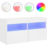 Syfax Tv-wandmeubel met LED-verlichting 80x30x40 cm wit